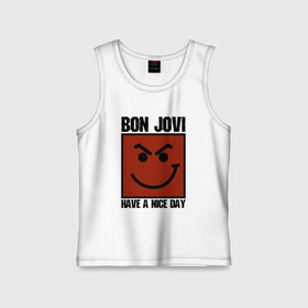 Детская майка хлопок с принтом Bon Jovi, have a nice day в Белгороде,  |  | bon jovi | бон | бон джови | глэм | группа | джови | джон | метал | рок | хард
