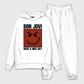 Мужской костюм хлопок OVERSIZE с принтом Bon Jovi, have a nice day в Белгороде,  |  | Тематика изображения на принте: bon jovi | бон | бон джови | глэм | группа | джови | джон | метал | рок | хард