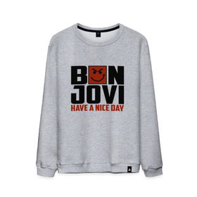 Мужской свитшот хлопок с принтом Bon Jovi, have a nice day в Белгороде, 100% хлопок |  | bon jovi | бон | бон джови | глэм | группа | джови | джон | метал | рок | хард