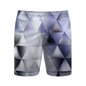 Мужские шорты 3D спортивные с принтом Metallic triangles в Белгороде,  |  | текстура | треугольник