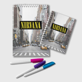 Блокнот с принтом Nirvana в Белгороде, 100% бумага | 48 листов, плотность листов — 60 г/м2, плотность картонной обложки — 250 г/м2. Листы скреплены удобной пружинной спиралью. Цвет линий — светло-серый
 | nirvana