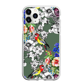 Чехол для iPhone 11 Pro Max матовый с принтом Райский остров в Белгороде, Силикон |  | Тематика изображения на принте: арт | краска | попугаи | попугай | прикольные | рай | тропики | цветные | цветок | цветы