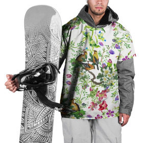 Накидка на куртку 3D с принтом Райский остров в Белгороде, 100% полиэстер |  | арт | краска | попугаи | попугай | прикольные | рай | тропики | цветные | цветок | цветы