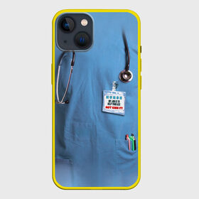 Чехол для iPhone 13 с принтом Костюм врача в Белгороде,  |  | Тематика изображения на принте: больница | врач | градусник | доктор | интерн | клиника | медбрат | медсестра | поликлиника | стетоскоп | фонендоскоп