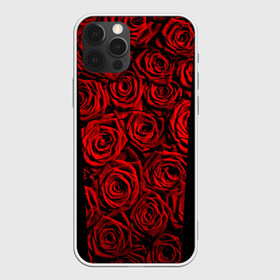 Чехол для iPhone 12 Pro с принтом RED ROSES / КРАСНЫЕ РОЗЫ в Белгороде, силикон | область печати: задняя сторона чехла, без боковых панелей | букет | красный | лепестки | модные | полосы | природа | растения | розочки | розы | сад | тренды | цвет | цветы | черный