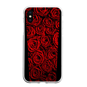 Чехол для iPhone XS Max матовый с принтом RED ROSES КРАСНЫЕ РОЗЫ в Белгороде, Силикон | Область печати: задняя сторона чехла, без боковых панелей | Тематика изображения на принте: букет | красный | лепестки | модные | полосы | природа | растения | розочки | розы | сад | тренды | цвет | цветы | черный