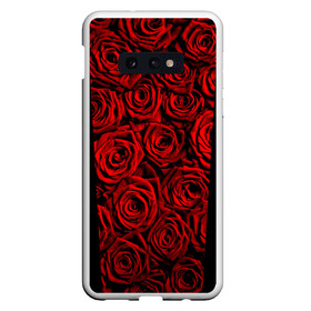 Чехол для Samsung S10E с принтом RED ROSES КРАСНЫЕ РОЗЫ в Белгороде, Силикон | Область печати: задняя сторона чехла, без боковых панелей | Тематика изображения на принте: букет | красный | лепестки | модные | полосы | природа | растения | розочки | розы | сад | тренды | цвет | цветы | черный