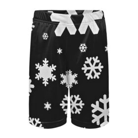 Детские спортивные шорты 3D с принтом Снежинки в Белгороде,  100% полиэстер
 | пояс оформлен широкой мягкой резинкой, ткань тянется
 | christmas | new year | santa | дед мороз | елка | елочки | новогодний | новый год | рождество | сантаклаус | снег | снежинки