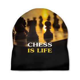 Шапка 3D с принтом Шахматы - это жизнь в Белгороде, 100% полиэстер | универсальный размер, печать по всей поверхности изделия | Тематика изображения на принте: chess | game | sport | гроссмейстер | закат | игра | интеллект | солнце | спорт | фигура | шахматист | шахматы