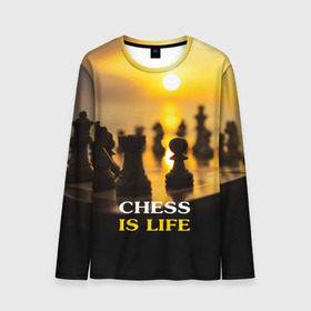 Мужской лонгслив 3D с принтом Шахматы - это жизнь в Белгороде, 100% полиэстер | длинные рукава, круглый вырез горловины, полуприлегающий силуэт | chess | game | sport | гроссмейстер | закат | игра | интеллект | солнце | спорт | фигура | шахматист | шахматы