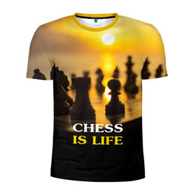 Мужская футболка 3D спортивная с принтом Шахматы - это жизнь в Белгороде, 100% полиэстер с улучшенными характеристиками | приталенный силуэт, круглая горловина, широкие плечи, сужается к линии бедра | chess | game | sport | гроссмейстер | закат | игра | интеллект | солнце | спорт | фигура | шахматист | шахматы
