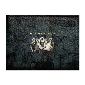 Обложка для студенческого билета с принтом Группа Bon Jovi в Белгороде, натуральная кожа | Размер: 11*8 см; Печать на всей внешней стороне | bon jovi | бон | бон джови | глэм | группа | джови | джон | рок | хард