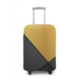 Чехол для чемодана 3D с принтом Golden-black в Белгороде, 86% полиэфир, 14% спандекс | двустороннее нанесение принта, прорези для ручек и колес | 