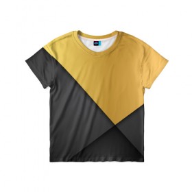 Детская футболка 3D с принтом Golden-black в Белгороде, 100% гипоаллергенный полиэфир | прямой крой, круглый вырез горловины, длина до линии бедер, чуть спущенное плечо, ткань немного тянется | Тематика изображения на принте: 