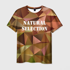 Мужская футболка 3D с принтом Natural Selection в Белгороде, 100% полиэфир | прямой крой, круглый вырез горловины, длина до линии бедер | low poly | natural | poly | polygon | естественный отбор | натурал