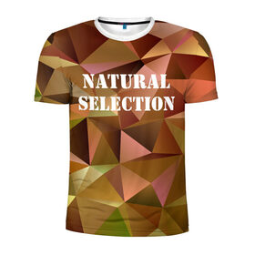 Мужская футболка 3D спортивная с принтом Natural Selection в Белгороде, 100% полиэстер с улучшенными характеристиками | приталенный силуэт, круглая горловина, широкие плечи, сужается к линии бедра | low poly | natural | poly | polygon | естественный отбор | натурал