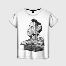 Женская футболка 3D с принтом Илон Маск в Белгороде, 100% полиэфир ( синтетическое хлопкоподобное полотно) | прямой крой, круглый вырез горловины, длина до линии бедер | hyperloop | pay pal | space x | tesla | гений | день космонавтики | полет на марс | тесла | электрокар | электромобиль