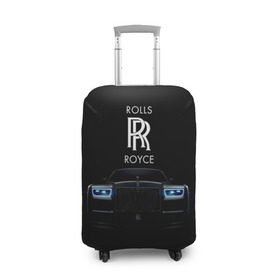 Чехол для чемодана 3D с принтом Rolls Royce phantom в Белгороде, 86% полиэфир, 14% спандекс | двустороннее нанесение принта, прорези для ручек и колес | luxury | phantom | rich | rolls royce | rr | авто | автомобили | бренд | известные | логотип | машина | надписи | огни | ролс ройс | роскошь | тень | фары | черный