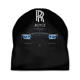 Шапка 3D с принтом Rolls Royce phantom в Белгороде, 100% полиэстер | универсальный размер, печать по всей поверхности изделия | luxury | phantom | rich | rolls royce | rr | авто | автомобили | бренд | известные | логотип | машина | надписи | огни | ролс ройс | роскошь | тень | фары | черный