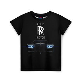 Детская футболка 3D с принтом Rolls Royce phantom в Белгороде, 100% гипоаллергенный полиэфир | прямой крой, круглый вырез горловины, длина до линии бедер, чуть спущенное плечо, ткань немного тянется | luxury | phantom | rich | rolls royce | rr | авто | автомобили | бренд | известные | логотип | машина | надписи | огни | ролс ройс | роскошь | тень | фары | черный