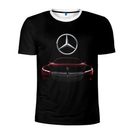 Мужская футболка 3D спортивная с принтом Мерседес Будущего в Белгороде, 100% полиэстер с улучшенными характеристиками | приталенный силуэт, круглая горловина, широкие плечи, сужается к линии бедра | mercedes | марка | машины | мерседес