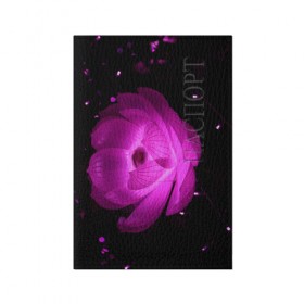 Обложка для паспорта матовая кожа с принтом Цветок в Белгороде, натуральная матовая кожа | размер 19,3 х 13,7 см; прозрачные пластиковые крепления | лепестки | модные | природа | растения | розовый | тренды | фон | цвет | цветок | цветы | черный