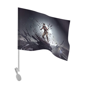 Флаг для автомобиля с принтом DISHONORED DEATH OF THE OUTSIDER в Белгороде, 100% полиэстер | Размер: 30*21 см | billie | lurk | билли | лерк | чужой