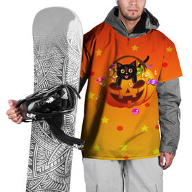Накидка на куртку 3D с принтом Happy Halloween! в Белгороде, 100% полиэстер |  | Тематика изображения на принте: 31 октября | cat | halloween | абстракция | арт | животные | звезды | котики | коты | кошки | милые | праздник | тыква | хэллоуин