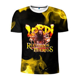 Мужская футболка 3D спортивная с принтом Recuerdos Muertos в Белгороде, 100% полиэстер с улучшенными характеристиками | приталенный силуэт, круглая горловина, широкие плечи, сужается к линии бедра | глэм | группа | метал | монстры | рок | хард | хардрок | хэви | хэвиметал | шок | шокрок