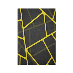 Обложка для паспорта матовая кожа с принтом Желтая сетка в Белгороде, натуральная матовая кожа | размер 19,3 х 13,7 см; прозрачные пластиковые крепления | Тематика изображения на принте: yellow | абстракция | желтый | линия.line | сетка
