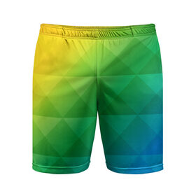Мужские шорты 3D спортивные с принтом Colored wall в Белгороде,  |  | Тематика изображения на принте: геометрия | квадрат | текстура | цветной