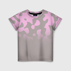 Детская футболка 3D с принтом Камуфляж пурпурно-розовый Up в Белгороде, 100% гипоаллергенный полиэфир | прямой крой, круглый вырез горловины, длина до линии бедер, чуть спущенное плечо, ткань немного тянется | 