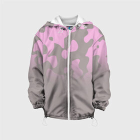 Детская куртка 3D с принтом Камуфляж пурпурно-розовый Up в Белгороде, 100% полиэстер | застежка — молния, подол и капюшон оформлены резинкой с фиксаторами, по бокам — два кармана без застежек, один потайной карман на груди, плотность верхнего слоя — 90 г/м2; плотность флисового подклада — 260 г/м2 | 