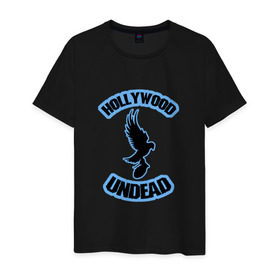 Мужская футболка хлопок с принтом Эмблема Hollywood Undead в Белгороде, 100% хлопок | прямой крой, круглый вырез горловины, длина до линии бедер, слегка спущенное плечо. | Тематика изображения на принте: charlie scene | danny | funny man | hollywood | j dog | johnny 3 tears | undead | альтернативный | андед | голивуд | голливудская | группа | кранккор | метал | нежить | ню | реп | рок | рэп | рэпкор