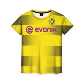 Женская футболка 3D с принтом Borussia Dortmund в Белгороде, 100% полиэфир ( синтетическое хлопкоподобное полотно) | прямой крой, круглый вырез горловины, длина до линии бедер | borussia | borussia dortmund | боруссия дортмунд | спорт | футбол