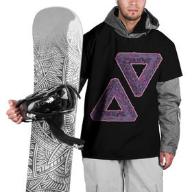 Накидка на куртку 3D с принтом Треугольники Пенроуза в Белгороде, 100% полиэстер |  | Тематика изображения на принте: иллюзия | невероятный | невозможный | несуществующий | треугольник | трибар