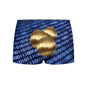 Мужские трусы 3D с принтом Bitcoin в Белгороде, 50% хлопок, 50% полиэстер | классическая посадка, на поясе мягкая тканевая резинка | Тематика изображения на принте: bitcoin | блокчейн | криптовалюта