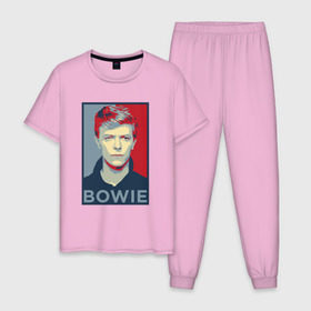 Мужская пижама хлопок с принтом David Bowie в Белгороде, 100% хлопок | брюки и футболка прямого кроя, без карманов, на брюках мягкая резинка на поясе и по низу штанин
 | bowie | david | альтернативный | арт | боуи | глэм | джаз | дэвид | музыка | музыкант | певец | поп | попрок | психоделический | рок | соул | хард | хардрок | экспериментальный | электронная | эмбиент