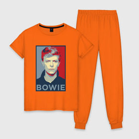 Женская пижама хлопок с принтом David Bowie в Белгороде, 100% хлопок | брюки и футболка прямого кроя, без карманов, на брюках мягкая резинка на поясе и по низу штанин | bowie | david | альтернативный | арт | боуи | глэм | джаз | дэвид | музыка | музыкант | певец | поп | попрок | психоделический | рок | соул | хард | хардрок | экспериментальный | электронная | эмбиент