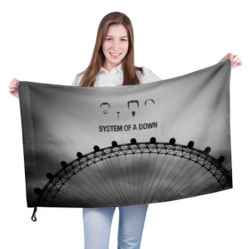 Флаг 3D с принтом system of a down в Белгороде, 100% полиэстер | плотность ткани — 95 г/м2, размер — 67 х 109 см. Принт наносится с одной стороны | system of a down | рок | система