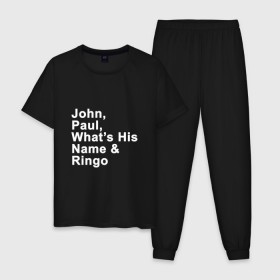 Мужская пижама хлопок с принтом George Harrison 3 в Белгороде, 100% хлопок | брюки и футболка прямого кроя, без карманов, на брюках мягкая резинка на поясе и по низу штанин
 | Тематика изображения на принте: 