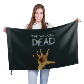 Флаг 3D с принтом The Walking Dead в Белгороде, 100% полиэстер | плотность ткани — 95 г/м2, размер — 67 х 109 см. Принт наносится с одной стороны | 