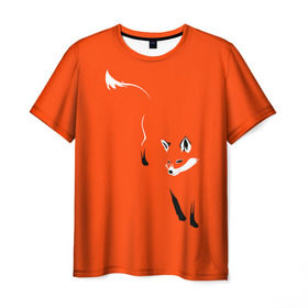 Мужская футболка 3D с принтом Лисица в Белгороде, 100% полиэфир | прямой крой, круглый вырез горловины, длина до линии бедер | зверь | лис | лиса | лисица | лисонька | рыжая | хищник