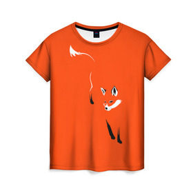 Женская футболка 3D с принтом Лисица в Белгороде, 100% полиэфир ( синтетическое хлопкоподобное полотно) | прямой крой, круглый вырез горловины, длина до линии бедер | зверь | лис | лиса | лисица | лисонька | рыжая | хищник