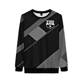 Женский свитшот 3D с принтом FC Barcelona gray collection в Белгороде, 100% полиэстер с мягким внутренним слоем | круглый вырез горловины, мягкая резинка на манжетах и поясе, свободная посадка по фигуре | fc barcelona | мяч | спорт | футбол | чеппионат