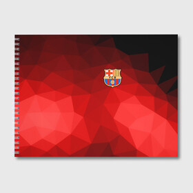 Альбом для рисования с принтом FC Barcelona red polygon 2018 в Белгороде, 100% бумага
 | матовая бумага, плотность 200 мг. | fc barcelona | мяч | спорт | футбол | чеппионат