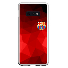 Чехол для Samsung S10E с принтом FC Barcelona red polygon 2018 в Белгороде, Силикон | Область печати: задняя сторона чехла, без боковых панелей | fc barcelona | мяч | спорт | футбол | чеппионат