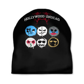 Шапка 3D с принтом Hollywood Undead маски в Белгороде, 100% полиэстер | универсальный размер, печать по всей поверхности изделия | charlie scene | danny | funny man | hollywood | j dog | johnny 3 tears | undead | альтернативный | андед | голивуд | голливудская | группа | кранккор | метал | нежить | ню | реп | рок | рэп | рэпкор