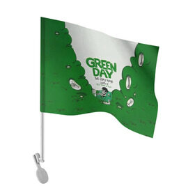 Флаг для автомобиля с принтом Монстр Green Day в Белгороде, 100% полиэстер | Размер: 30*21 см | american idiot | green day | альтернативный | билли джо армстронг | грин дей | группа | зелёный день | майк дёрнт | музыка | надпись | панк | поп | поппанк | рок | тре кул