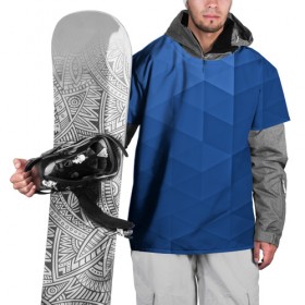 Накидка на куртку 3D с принтом trianse blue в Белгороде, 100% полиэстер |  | abstraction | абстракция | геометрия | грани | полигоны | сочетания | треугольники